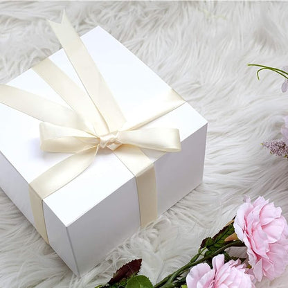 GEFTOL Gift Box 10 Pack 6 x 6 x 4 inches Fold Box Paper Gift Box Bridesmaids Proposal Box for Bridal Birthday Party Christmas（White）