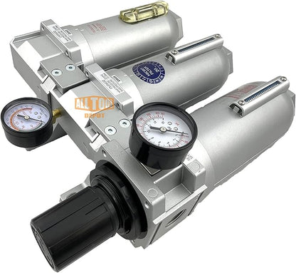 3/4" NPT SUPER DUTY Industrial Grade Filter Regulator Coalescing Desiccant Dryer System For Compressed Air Lines, Metal Bowls, Great For Paint Spray And Plasma Cutter (MANUAL DRAIN)