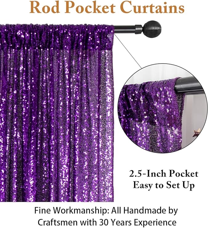 ShinyBeauty Sequin Backdrop 7FTx7FT Royal Purple Sequin Fabric Backdrop Drapes Sparkle Backdrop for Photoshoot Glitter Backdrop for Birthday Party Shimmer Backdrop Background