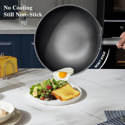 13 in Titanium Wok with Lid – Nonstick Wok & Stir-Fry Pan, All Stovetops & Induction Safe, Oven & Dishwasher Safe, Non-Toxic, No Coating – Durable Titanium Cookware, Frying Pan & Pot