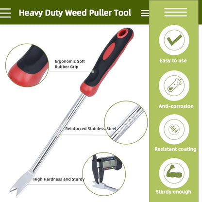 KLDOLLAR Weed Puller Tool, Dandelion Weeder Puller Tool with Soft Handle