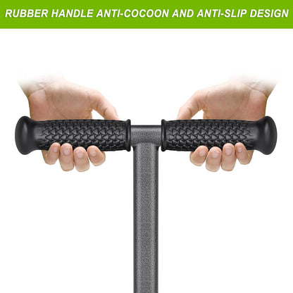Dolibest Lawn Coring Aerator, Stainless Steel 4 Corer Plug Aerator Tool with Soft Rubber Grip, Manual Grass Aerating Tool, Garden Tool & Cleaning Hand Tool for Loosening Soil and Improving Lawn Health