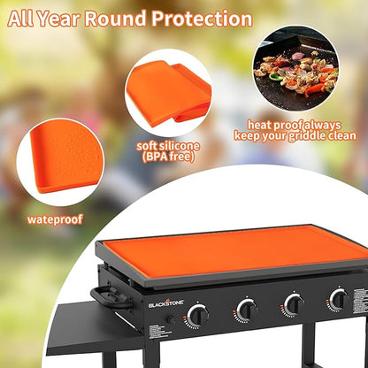 Silicone Protective Cover for 28" Blackstone Griddle,Heavy Duty Food Grade Silicone Grill Mat, Protect Griddle from Rodents, Insects, Debris, and Rust,All Season Cooking Protective Cover