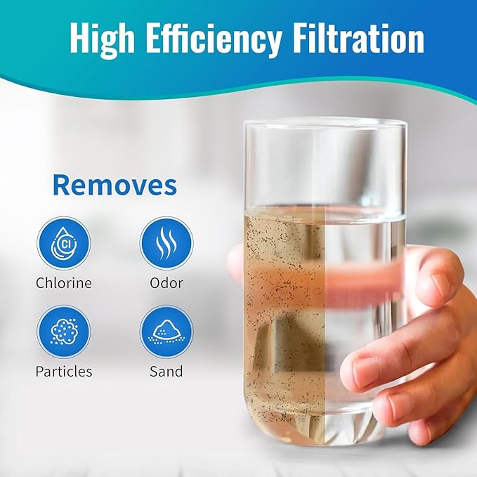 32-Pack Replacement GE GXWH04F Activated Carbon Block Filter - Universal 10 inch Filter for GE HOUSEHOLD PRE-FILTRATION SYSTEM