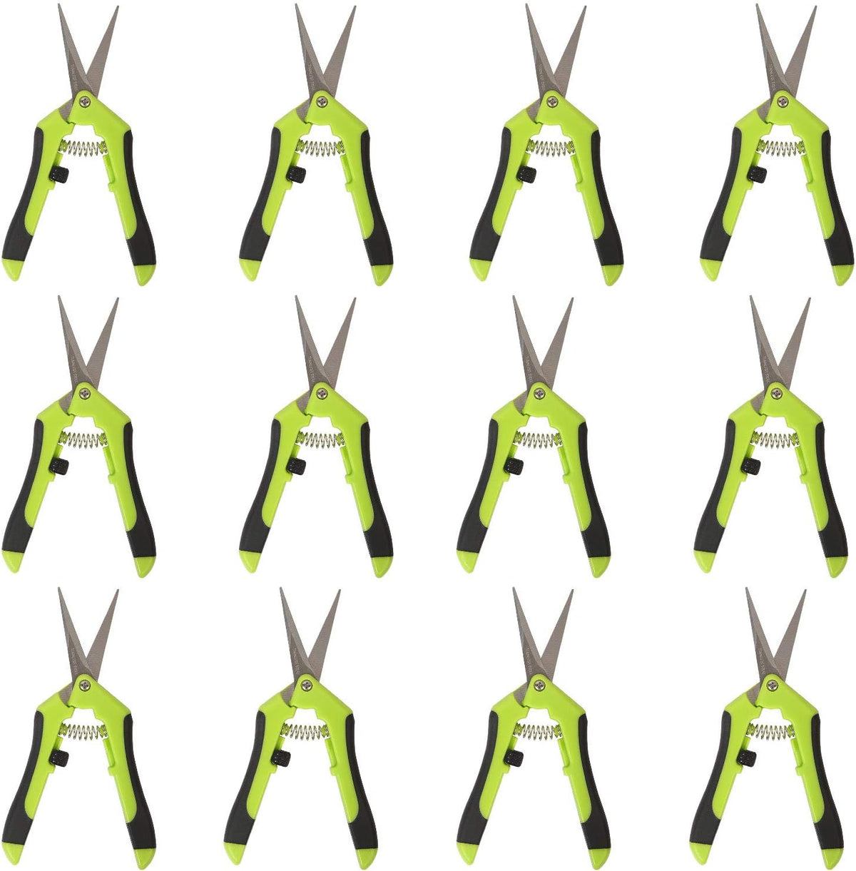 KEILEOHO 12 Pack 6.5 Inch Bud Trimming Scissors, Professional Stainless Steel Gardening Hand Pruners Micro-Tip Pruning Snips with Straight Blades for Trimming Garden Herb Plants Flowers