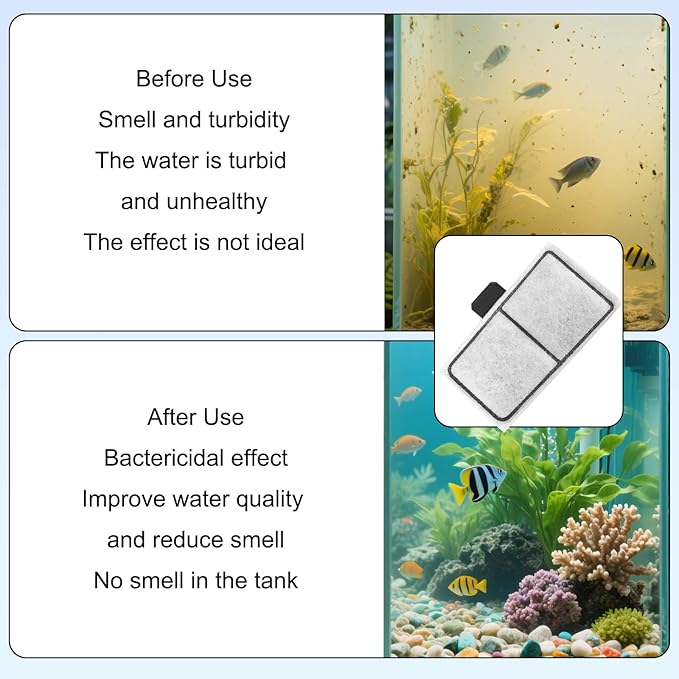 24pcs Filter Cartridges Compatible with Top Fin EF-S & BF5 BETTAFLO, 9.5x5.5cm/3.74x2.17in Fish Tank Filter Cartridge Replacement for Aquarium Water Filtration