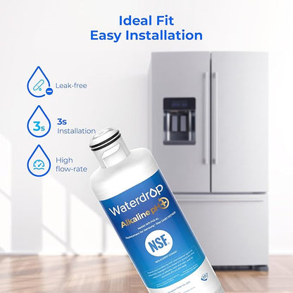 Waterdrop Alkaline DA97-17376B Water Filter, Enhances pH, Replacement for HAF-QIN/EXP, DA97-08006C, RF28R7201SR, RF28R7351SG, WD-F45-AL, 3 Filters