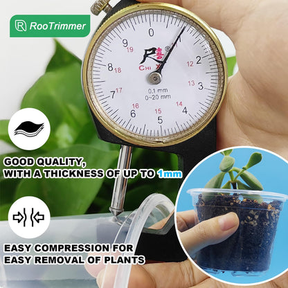 Clear Seedling pots 100-Pack 3.2 Inches Round for Seeds Starter Pots, Seeds Germination Transparent Clean Pots with Drainage Holes(100 Pcs, 3.14Inch)