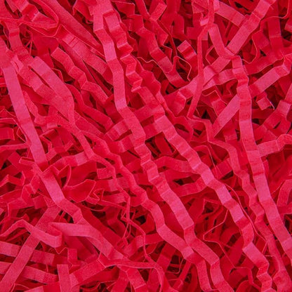 Caleihd Crinkle Cut Paper Grass Filler for Easter Christmas Wedding Birthday Bridesmaid Engagement Craft Gift Boxes Bags Filler Decoration 4.5oz Red