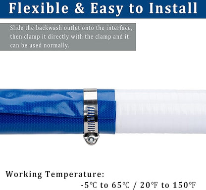 3 in x 50 ft Pool Backwash Hose Heavy Duty Drain Discharge Double PVC Lay flat General Purpose Vinyl Hose, Burst Resistant for Water Transfer Sump Pump Pool Filter (3in 50ft fiber reinforced hose)