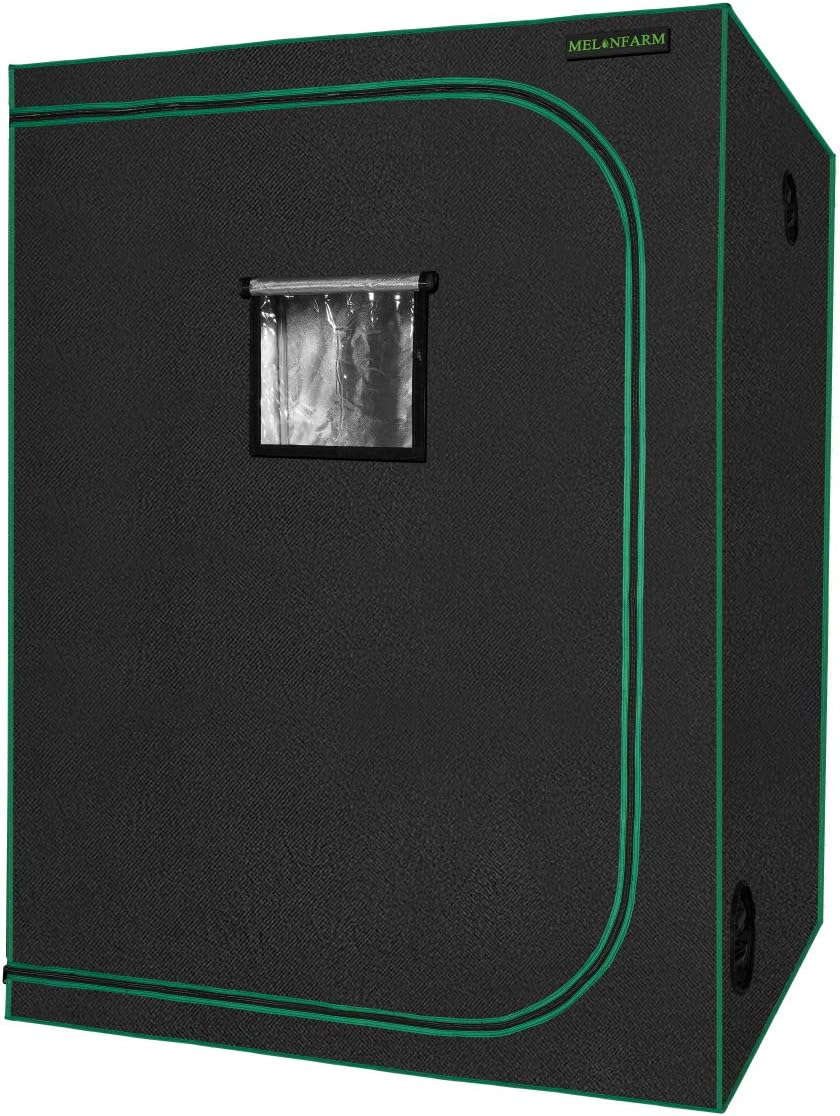 MELONFARM 57"x57"x80'' Grow Tent, High Reflective 600D Diamond Mylar Canvas with Observation Window and Floor Tray for Hydroponic Indoor Plant Growing