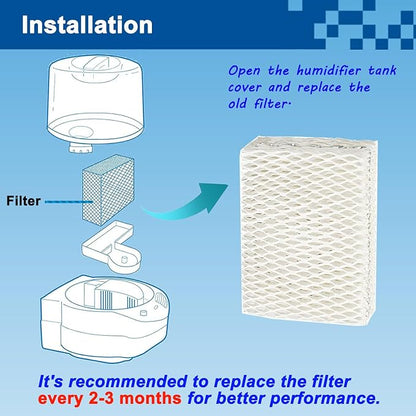6 Pack WF813 Humidifier Filter Replacement, Upgraded Humidifier Wick Filter for ReliOn RCM-832 RCM-832N, for ProCare PCWF-813 PCCM-840, for Equate EQWF813 EQ 2119-UL Cool Mist Humidifier Filters