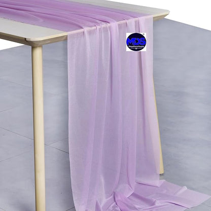 MDS 20 Pack 10ft Chiffon Table Runner 29 x 120 Inches Sheer Wedding Runner Romantic Rustic Table Runner for Wedding Decorations, Birthday Parties, Bridal Shower Party Arch Decor - Orchid