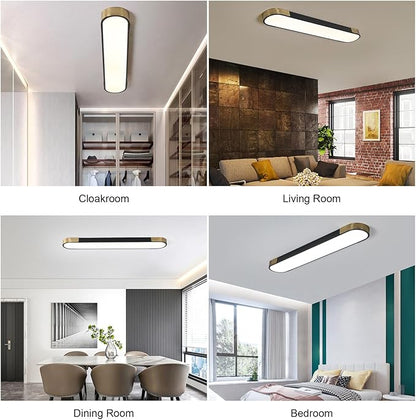 Tioolo Dimmable LED Ceiling Lights Flush Mount Ceiling Light 4FT LED Wraparound Light with Remote Linear Light Fixture for Kitchen Laundry Closet Garage Office Hallway (60W/3000-6500K)