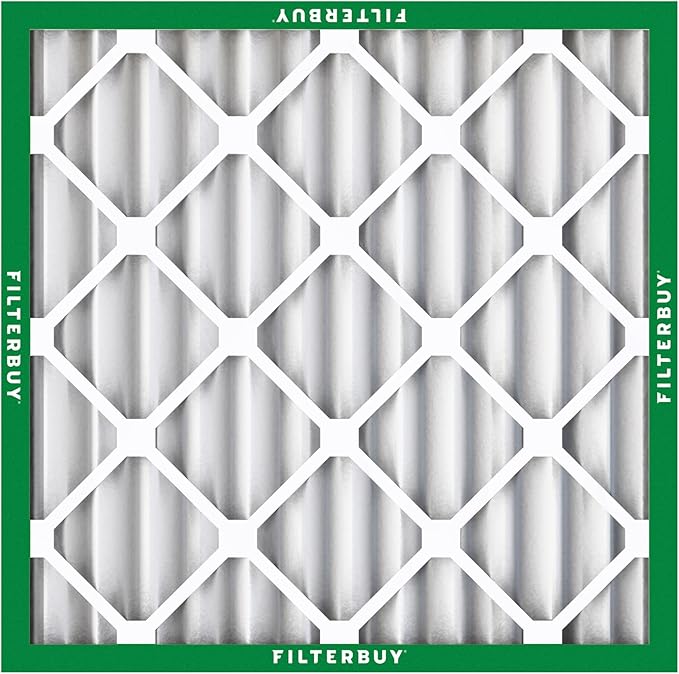 Filterbuy 10x10x2 Air Filter MERV 8 Essential Dust & Allergy Defense (5-Pack), Electrostatic Pleated HVAC AC Furnace Filters Replacement, Made in USA (Actual Size: 9.50 x 9.50 x 1.75)