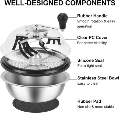 MELONFARM 16 in Bud Bowl Trimmer with Switchable Stainless Steel Blades & Clear Visibility Dome, Hand Twist Spin Cutting for Plants