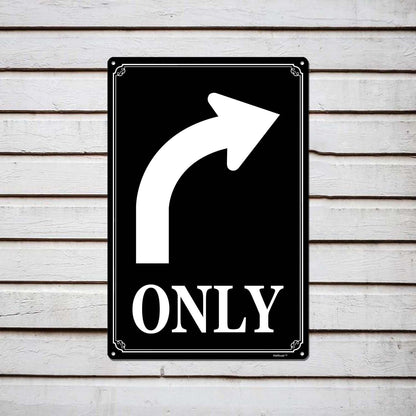 12x16" Left Turn Only Arrow Signs - High-Intensity Aluminum Parking Lot Sign, Weatherproof & Fade-Resistant, Ideal for Outdoor & Indoor Use - Curbside Sign