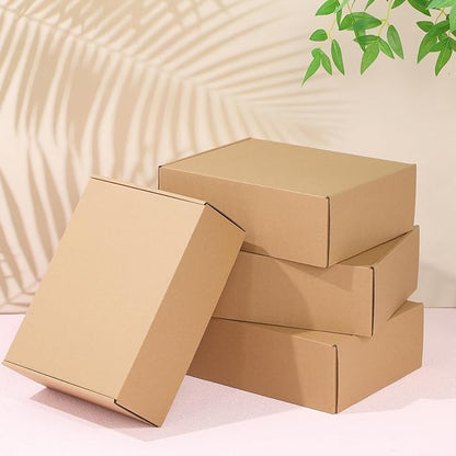 Qilery 100 Pcs Shipping Boxes Cardboard Gift Corrugated Cardboard Brown Boxes Mailer Packaging for Mailing Small Business Present (9 x 6 x 4 Inches)