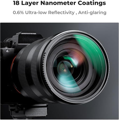 K&F CONCEPT 67mm MC UV Lens Protection Filter with Lens Cap Cleaning Cloth Optical Glass Ultra Slim 18 Multi-Layer Coatings Camera Lens UV Filter (K-Series)