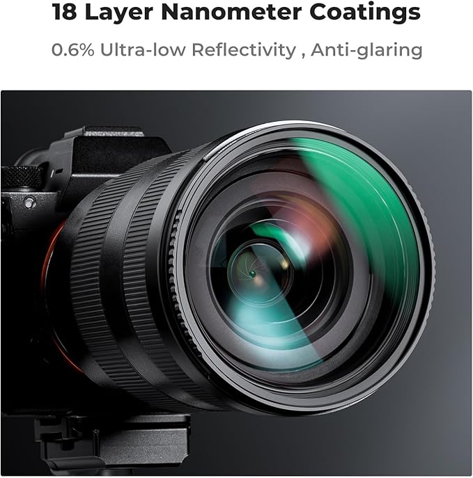 K&F CONCEPT 49mm MC UV Lens Protection Filter with Lens Cap Cleaning Cloth Optical Glass Ultra Slim 18 Multi-Layer Coatings Camera Lens UV Filter (K-Series)