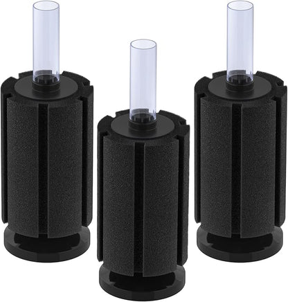 Pawfly Aquarium Bio Sponge Filter Quiet Betta Fry Shrimp and Small Fish Foam Filter for Fish Tanks up to 20 Gallons, 3 Pack