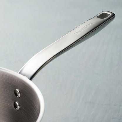Tramontina Tempo Tri-Ply Base Stainless Steel 4-Quart Sauce Pan with Glass Lid, Induction-Ready Saucepan, Oven-Safe, Dishwasher-Safe