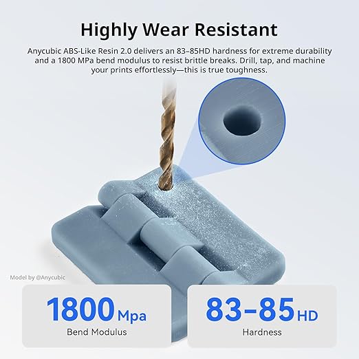 ANYCUBIC 2nd Gen Resin Technology ABS-Like Resin 2.0 Bundle, 3D Printer Resin with High Toughness, More Precise Details, Wide Compatibility for All LCD Resin 3D Printers (HD Grey, 4kg in Total)