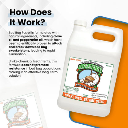 Natural Bed Bug Killer Spray – 4 Gallon Value Pack (512oz) – Child & Pet Friendly, Non-Toxic Pest Control for Mattresses, Hotels, Vehicles, Offices, Furniture & Carpets