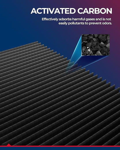 KAX Cabin Air Filter with Activated Carbon, CF11775 Replacement for Fusion 2013-2020, Edge 2015-2023, MKZ 2013-2020, Nautilus 2019-2023, Continental 2017-2020