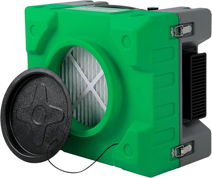 MOUNTO 550cfm Hepa Air Scrubber Industrial Air Cleaner- 550cfm Portable Air Purifier w/Variable Speed, Dual Outlet for Fire/Water Damage Restoration, Construction & Painting, Janitorial (Green)