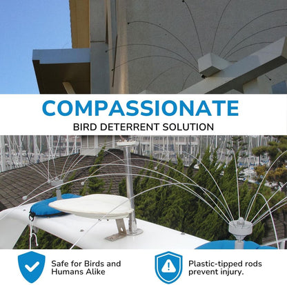 Bird Barrier Daddi Long Legs -2 Ft | Scare Birds Away with Innovative Bird Spider Design | Easy Installation on Roofs, Boats & HVAC Units | Durable Stainless Steel/Delrin