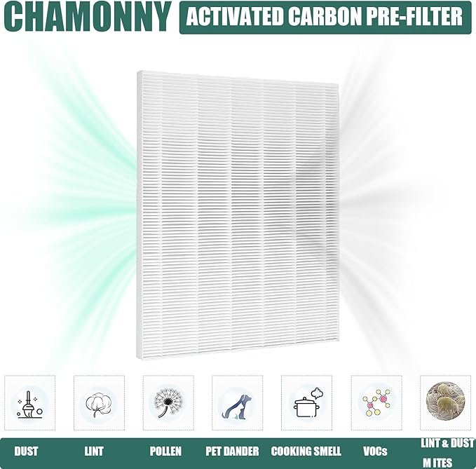 D360 True HEPA Replacement Filter D3, Compatible with D360 Air Purifier, Compare to D3 Filter, Item Number 1712-0101-02,2 H13 True HEPA Filters + 8 Activated Carbon Pre-Filters
