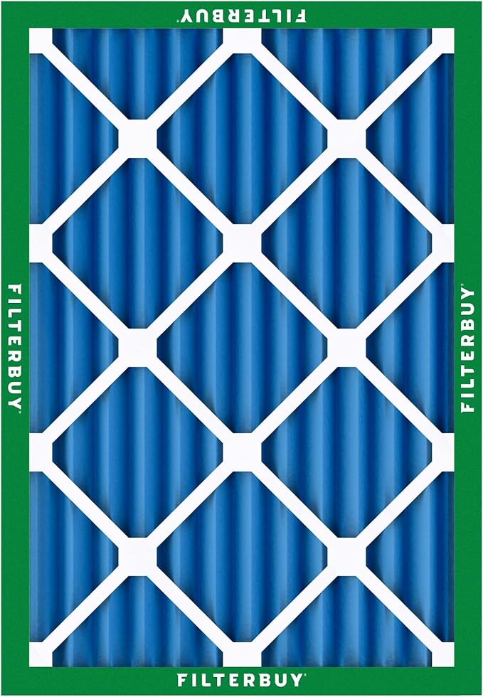 Filterbuy 24x28x2 Air Filter MERV 13 Optimal Smoke & Allergy Defense (3-Pack), Electrostatic Pleated HVAC AC Furnace Filters Replacement, Made in USA (Actual Size: 23.50 x 27.50 x 1.75)