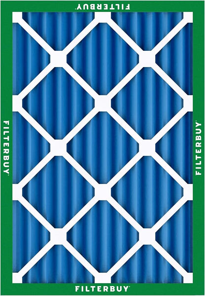 Filterbuy 20x24x2 Air Filter MERV 13 Optimal Smoke & Allergy Defense (3-Pack), Electrostatic Pleated HVAC AC Furnace Filters Replacement, Made in USA (Actual Size: 19.38 x 23.38 x 1.75)