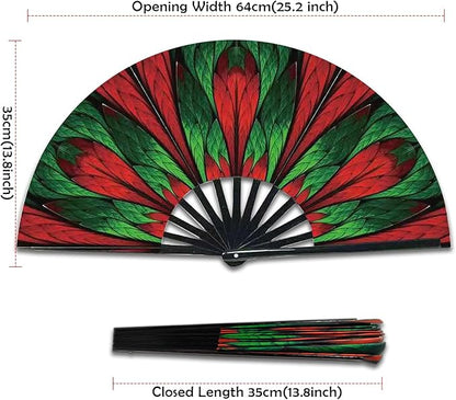 Boots on The Ground Fan, Large Folding Hand Fan for Women and Men, Popping Fans for Line Dancing for Raves, EDM, Dance Party, and Home Decoration