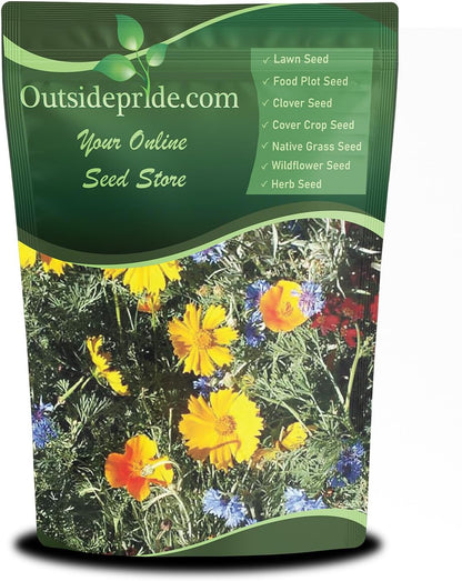 Outsidepride Low Growing Wildflower Seeds - 1/4 lb Dwarf, & Short, Diverse Perennial & Annual Wild Flower Seed Mix with Long Bloom Season for Colorful Display That Thrives on All States