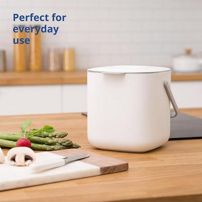 Blue Ginkgo Kitchen Compost Bin [2.6L / 0.69 GAL] – Filter-Free, Odor-Tight Countertop Food Waste Pail with Handle (Made in Korea, Green)