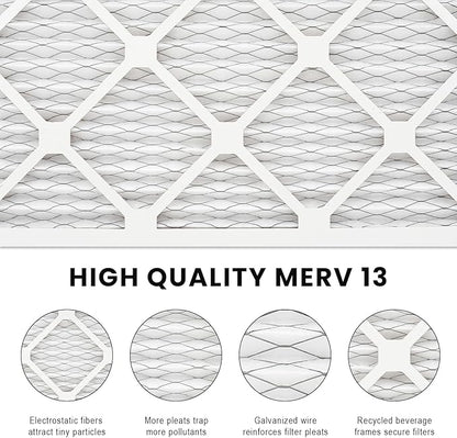 10x10x1 Air Filter MERV 13 (4-Pack), HVAC/Furnace AC Filter Replacement, Dust Defense–Comparable with MPR 1500-1900 & FPR 10 (Actual 7.75x7.75x0.75)