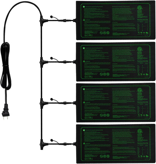 4in1 Seedling Heat Mat,Warm Hydroponic Heating Pad for Indoor Seed Starting,Brewing and Greenhouses,Durable Waterproof Germination Station Heat Mat (20" x 10"- Heat Mat)