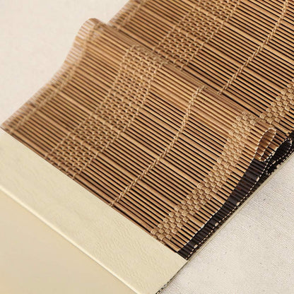 LETAU Wood Window Roman Shades, Bamboo Light Filtering Window Blinds for Indoor Home, Office, Kitchen, Pattern 7
