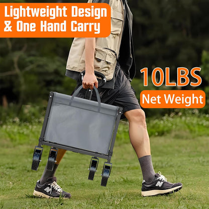 Wagons Carts Foldable, Lightweight Portable Utility Shopping Cart with Wheels, Folding Grocery Wagon Cart for Grocery, Camping, Shopping, Beach, Garden, Sports Grey
