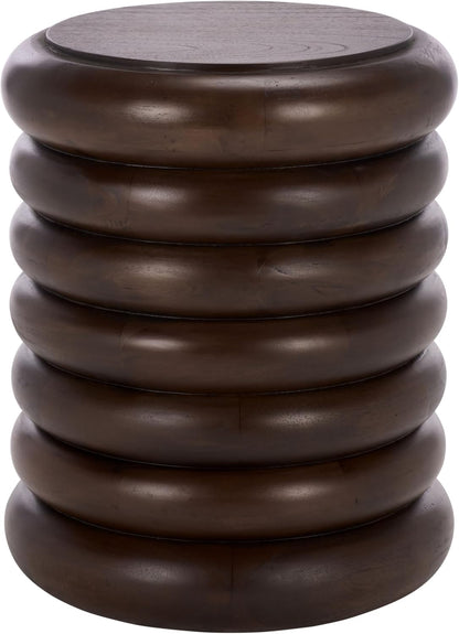 SAFAVIEH Home Collection - Anatoly Brown Accent Table, Sculptural Round Side Table, Bold Contemporary Design (ACC6615A)