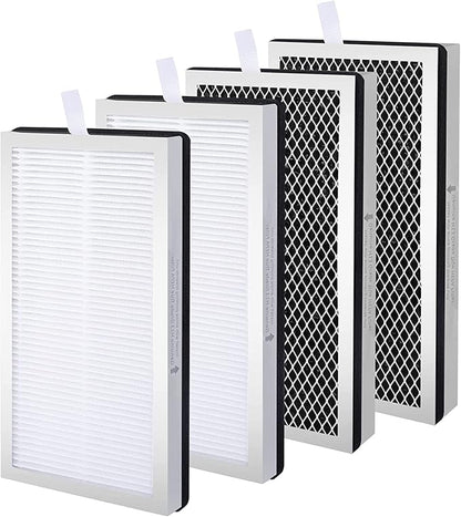 4 Pack Model 15 Replacement Filters Compatible with Air Puri-fier MA Series, H13 True and Activated Carbon, 3 in 1 with Pre-Filter
