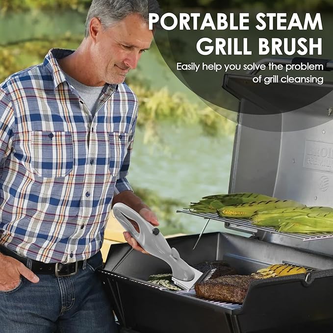 Grill Brush, Portable Steam Grill Brush, Grill Cleaner for Outdoor Grill, Stainless Steel Grill Cleaner Brush, Deep Cleansing Grill Bots for Cleaning Grill and Outdoor Bbqs