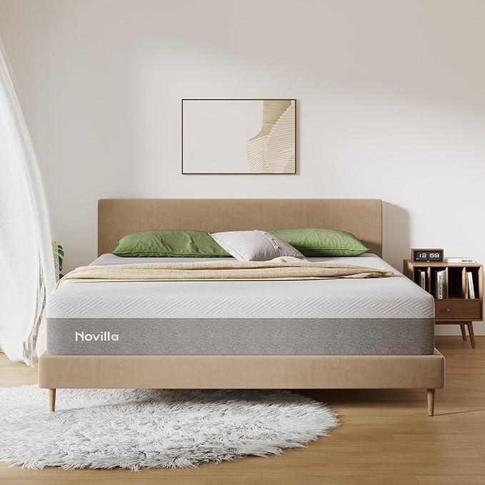Novilla King Mattress, 10 Inch Gel Memory Foam King Size Mattress for Cool Night & Pressure Relief, Medium Plush Bed, Bliss