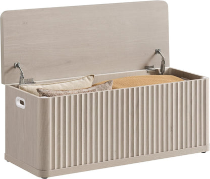 SICOTAS Storage Bench 40.2" Wide Shoe Bench with Lift Top Large Wooden Storage Chest Trunk Modern Blanket Chest with 2 Safety Hinges & Seating for Bedroom Entryway Living Room Hallway