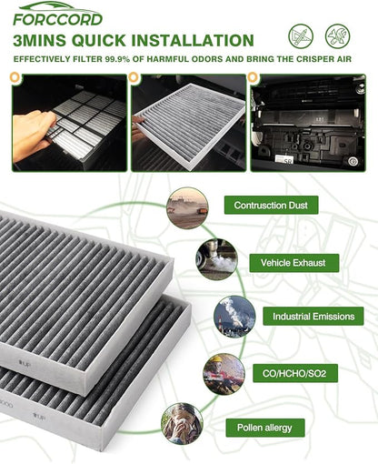 2-Pack HEPA Cabin Air Filter Fits for Hyundai Palisade 2025 2024 2023 2022 2021 2020 Activated Carbon Cabin Filter Replacement 97133-S8000 Car Accessories