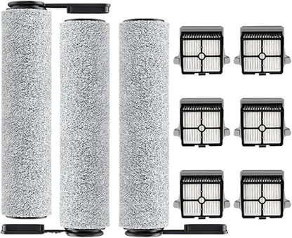 Wet and Dry Vacuum Cleaner Roller Brushes & Filters, Compatible for Tineco, Floor ONE S7 ProS6, Vacuum Cleaner Accessories Floor Scrubber Parts(E)