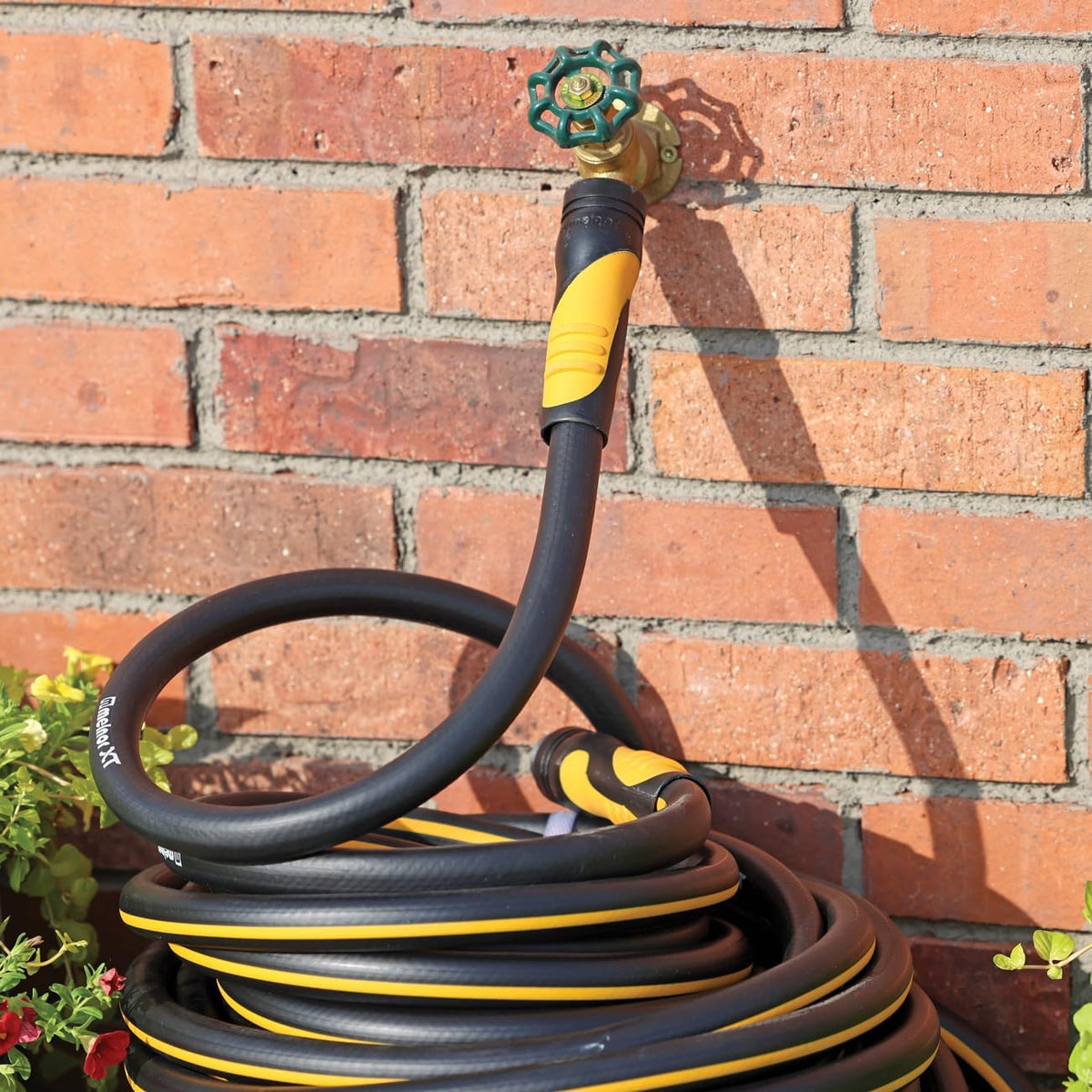 Melnor 88050AMZ XT Fusion Garden Hose 5/8" x 50ft - Durable - Lightweight - Kink-Resistant - Polymer Blend - Black/Orange