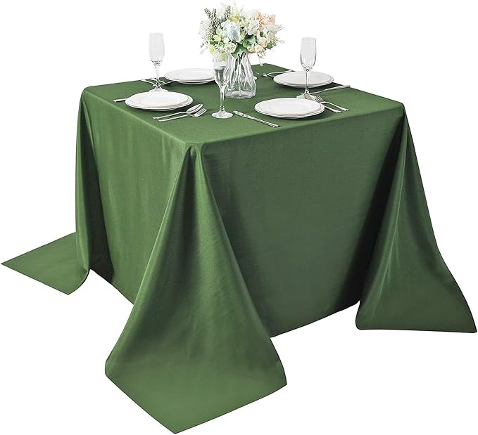 Cupuamon Square Tablecloth 90x90 inch Washable Polyester Fabric Table Cloth for Wedding Party Dining Banquet Decoration（90x90,Willow）